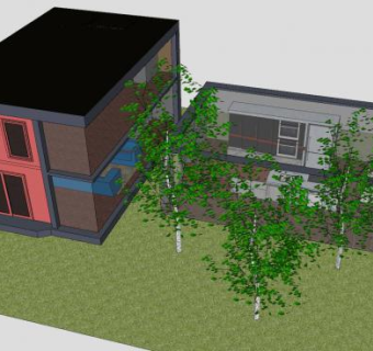 乡村别墅住宅房子SU模型下载_sketchup草图大师SKP模型