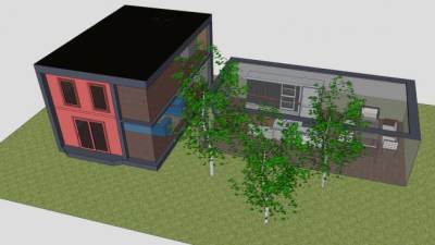 乡村别墅住宅房子SU模型下载_sketchup草图大师SKP模型