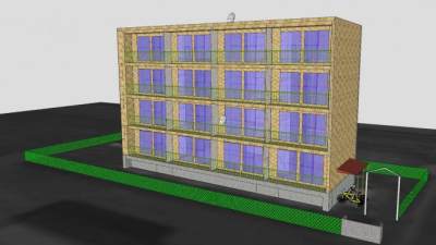 阳光庄园高层建筑SU模型下载_sketchup草图大师SKP模型