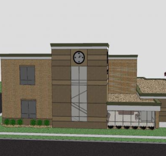 谷歌谷市政厅建筑SU模型下载_sketchup草图大师SKP模型