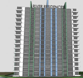 现代居住建筑住宅SU模型下载_sketchup草图大师SKP模型