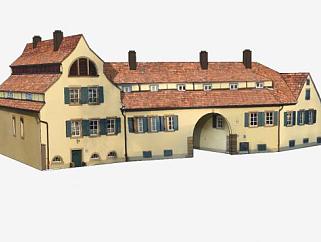 罗马时代建筑房子SU模型下载_sketchup草图大师SKP模型