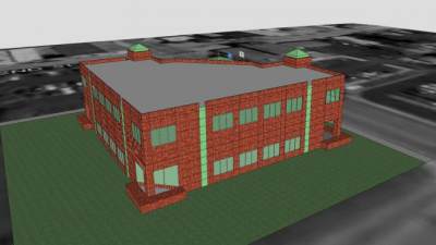 奥法伦伊利诺伊州市政厅建筑SU模型下载_sketchup草图大师SKP模型