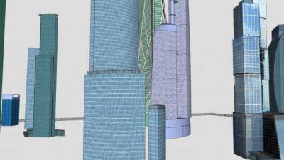 莫斯科城高层建筑SU模型下载_sketchup草图大师SKP模型