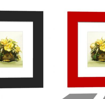 现代画花卉盆栽挂画SU模型下载_sketchup草图大师SKP模型