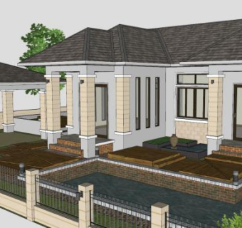 现代房子家居建筑SU模型下载_sketchup草图大师SKP模型