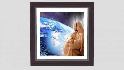 现代人物地球装饰画SU模型下载_sketchup草图大师SKP模型