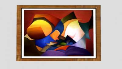 抽象画装饰挂画SU模型下载_sketchup草图大师SKP模型