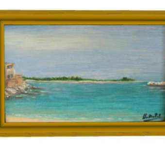 海滩景观油画挂画SU模型下载_sketchup草图大师SKP模型