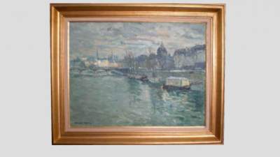 巴黎景观油画挂画SU模型下载_sketchup草图大师SKP模型