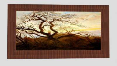 山中树景摄影相框SU模型下载_sketchup草图大师SKP模型