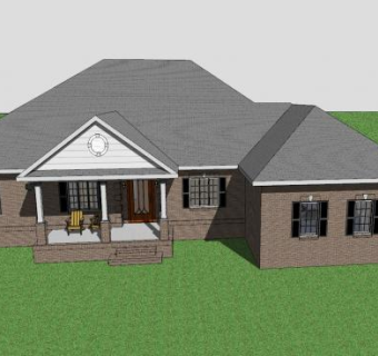 小房子住宅建筑SU模型下载_sketchup草图大师SKP模型