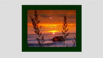 海滩落日风景摄影相框挂画SU模型下载_sketchup草图大师SKP模型