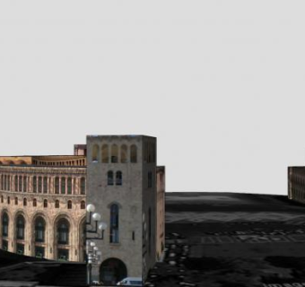 现代共和国广场建筑SU模型下载_sketchup草图大师SKP模型