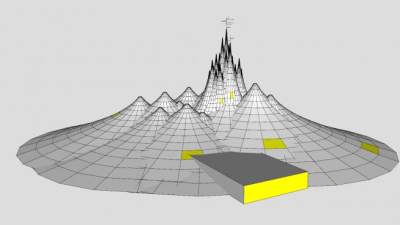 太空山房子建筑SU模型下载_sketchup草图大师SKP模型