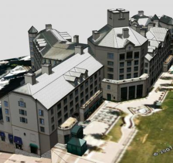 公园凯悦酒店建筑SU模型下载_sketchup草图大师SKP模型