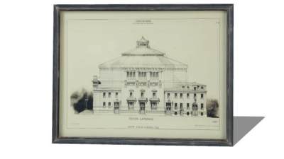 欧洲建筑风格黑木框架挂画SU模型下载_sketchup草图大师SKP模型