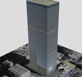 共和国广场高层建筑SU模型下载_sketchup草图大师SKP模型