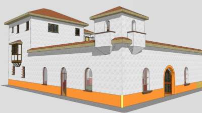 克鲁斯亮点建筑SU模型下载_sketchup草图大师SKP模型