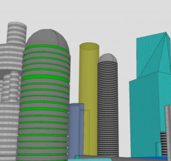 未来城市建筑SU模型下载_sketchup草图大师SKP模型