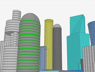 <em>未来</em>城市建筑SU模型下载_sketchup草图大师SKP模型
