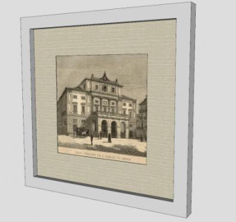欧洲建筑素描绘画挂画SU模型下载_sketchup草图大师SKP模型