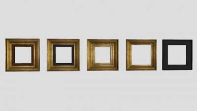 描金木制画框系列SU模型下载_sketchup草图大师SKP模型