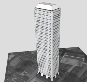 贾丁豪斯高层建筑SU模型下载_sketchup草图大师SKP模型