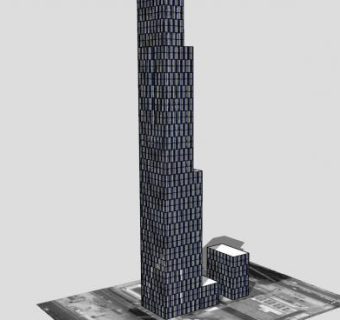 劳力士塔大厦建筑SU模型下载_sketchup草图大师SKP模型