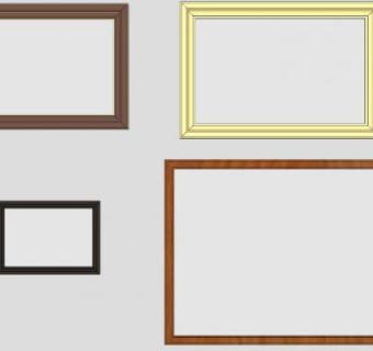不同规格种类画框SU模型下载_sketchup草图大师SKP模型