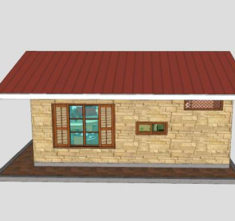 现代小屋住宅建筑SU模型下载_sketchup草图大师SKP模型