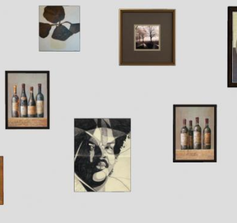 现代简约摄影绘画挂画SU模型下载_sketchup草图大师SKP模型