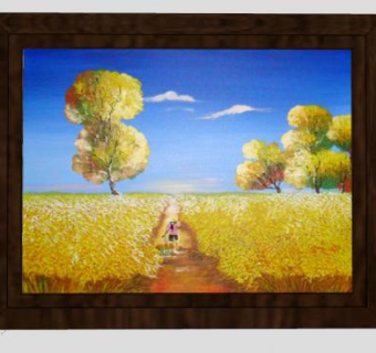 油彩麦田绘画挂画SU模型下载_sketchup草图大师SKP模型