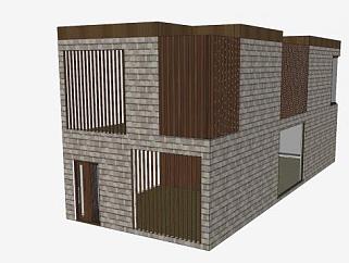 现代化房子住宅建筑SU模型下载_sketchup草图大师SKP模型