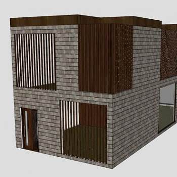 现代化房子住宅建筑SU模型下载_sketchup草图大师SKP模型