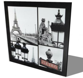 巴黎风景黑白色摄影挂画SU模型下载_sketchup草图大师SKP模型