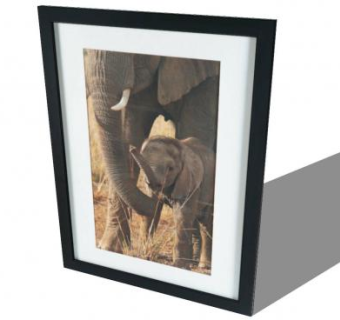 大象母子摄影相框SU模型下载_sketchup草图大师SKP模型