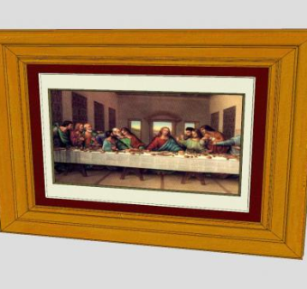 《最后的晚餐》裱框画框SU模型下载_sketchup草图大师SKP模型