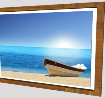 现代海滩小船风景摄影相框SU模型下载_sketchup草图大师SKP模型