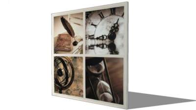 欧式怀旧复古摄影相框SU模型下载_sketchup草图大师SKP模型