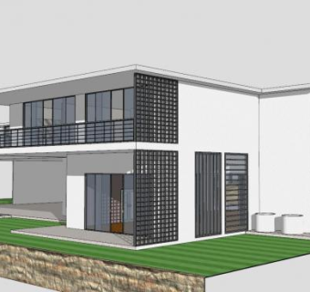 简约风格房子住宅SU模型下载_sketchup草图大师SKP模型