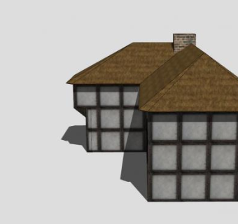 中世纪大房子建筑SU模型下载_sketchup草图大师SKP模型