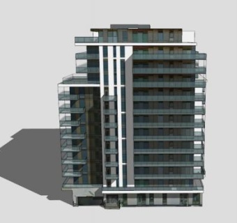 公园西高层建筑SU模型下载_sketchup草图大师SKP模型