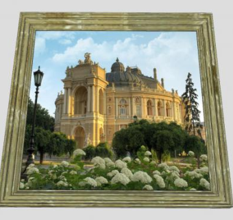 敖德萨歌剧院摄影照片相框SU模型下载_sketchup草图大师SKP模型