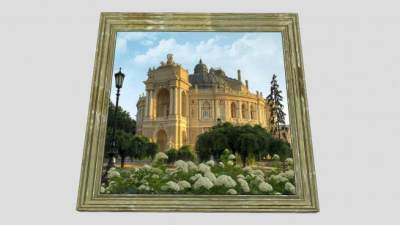 敖德萨歌剧院摄影照片相框SU模型下载_sketchup草图大师SKP模型