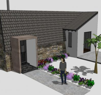 海滨别墅木屋建筑SU模型下载_sketchup草图大师SKP模型