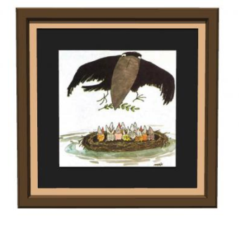 鸟妈妈和鸟宝宝卡通挂画SU模型下载_sketchup草图大师SKP模型