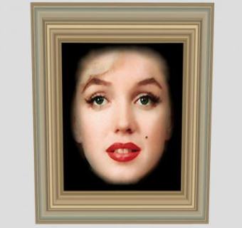 玛丽莲梦露画像挂画SU模型下载_sketchup草图大师SKP模型