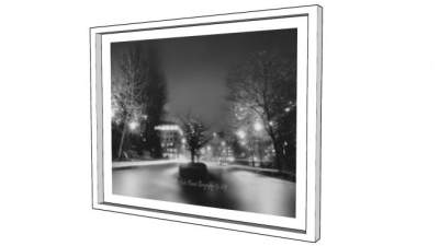 现代街景黑白色摄影相框SU模型下载_sketchup草图大师SKP模型