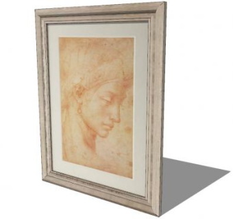 古典艺术女性轮廓绘画挂画SU模型下载_sketchup草图大师SKP模型